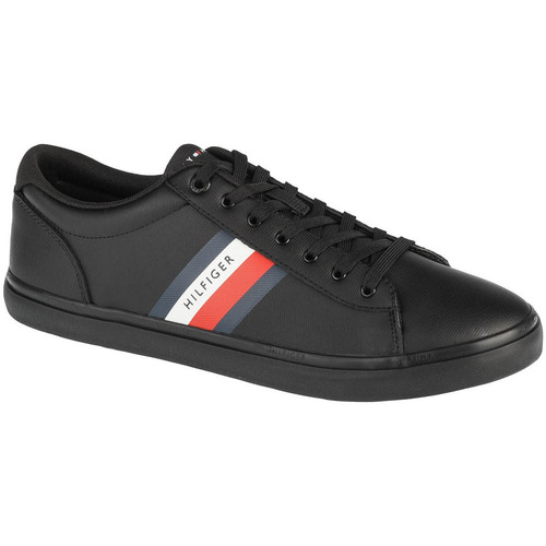 Παπούτσια Άνδρας Χαμηλά Sneakers Tommy Hilfiger Essential Leather Vulc Stripes Black