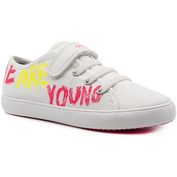 Παπούτσια Κορίτσι Sneakers Geox J Gisli G. E Canvas Wh./Fuch Παιδικά Ανατομικά Sneakers Λευκό