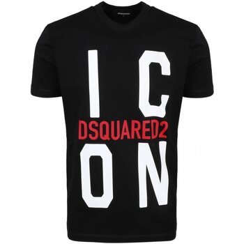Υφασμάτινα Άνδρας T-shirt με κοντά μανίκια Dsquared S79GC0021 Black