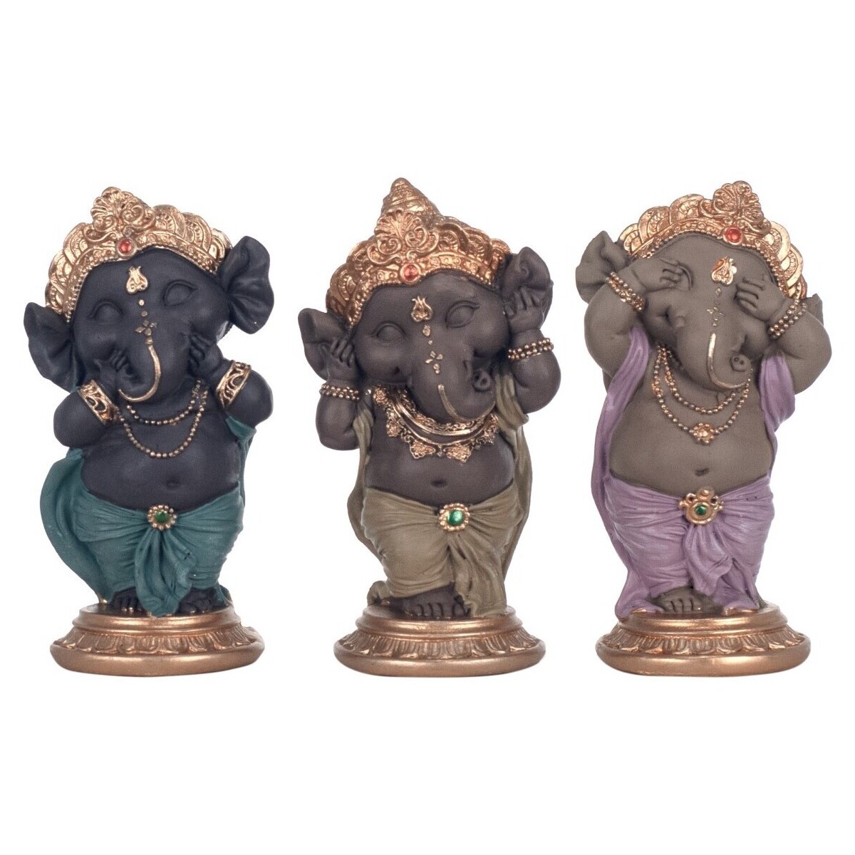 Σπίτι Αγαλματίδια και  Signes Grimalt Σχήμα Ganesha 3 Μονάδες Multicolour