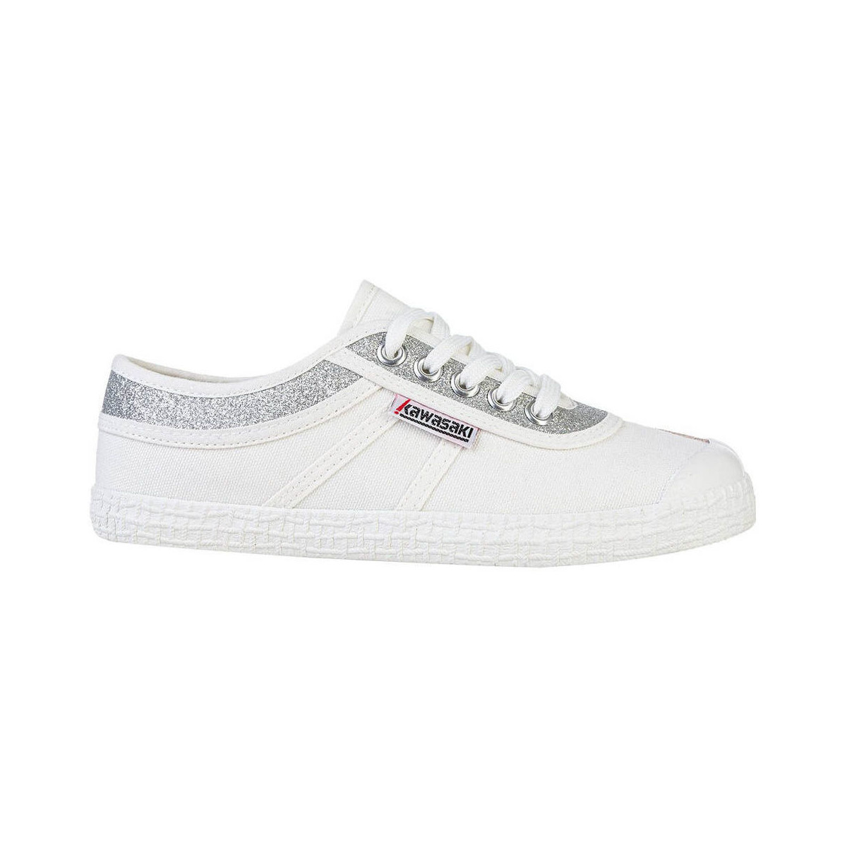 Παπούτσια Γυναίκα Sneakers Kawasaki Glitter Canvas Shoe K194522 8889 Silver Άσπρο