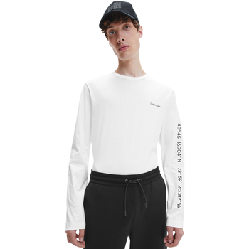 Υφασμάτινα Άνδρας Μπλουζάκια με μακριά μανίκια Calvin Klein Jeans K10K108445 Άσπρο