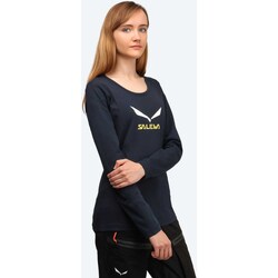 Υφασμάτινα Γυναίκα Μπλουζάκια με μακριά μανίκια Salewa Solidlogo CO W L/S Tee 25280-3991 Μπλέ
