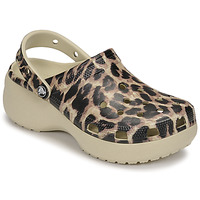 Παπούτσια Γυναίκα Σαμπό Crocs CLASSIC PLATFORM Beige / Leopard