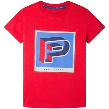 Υφασμάτινα Αγόρι T-shirt με κοντά μανίκια Pepe jeans  Red
