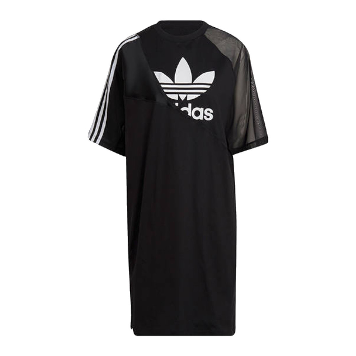 Υφασμάτινα Γυναίκα T-shirt με κοντά μανίκια adidas Originals adidas Adicolor Split Trefoil Tee Dress Black