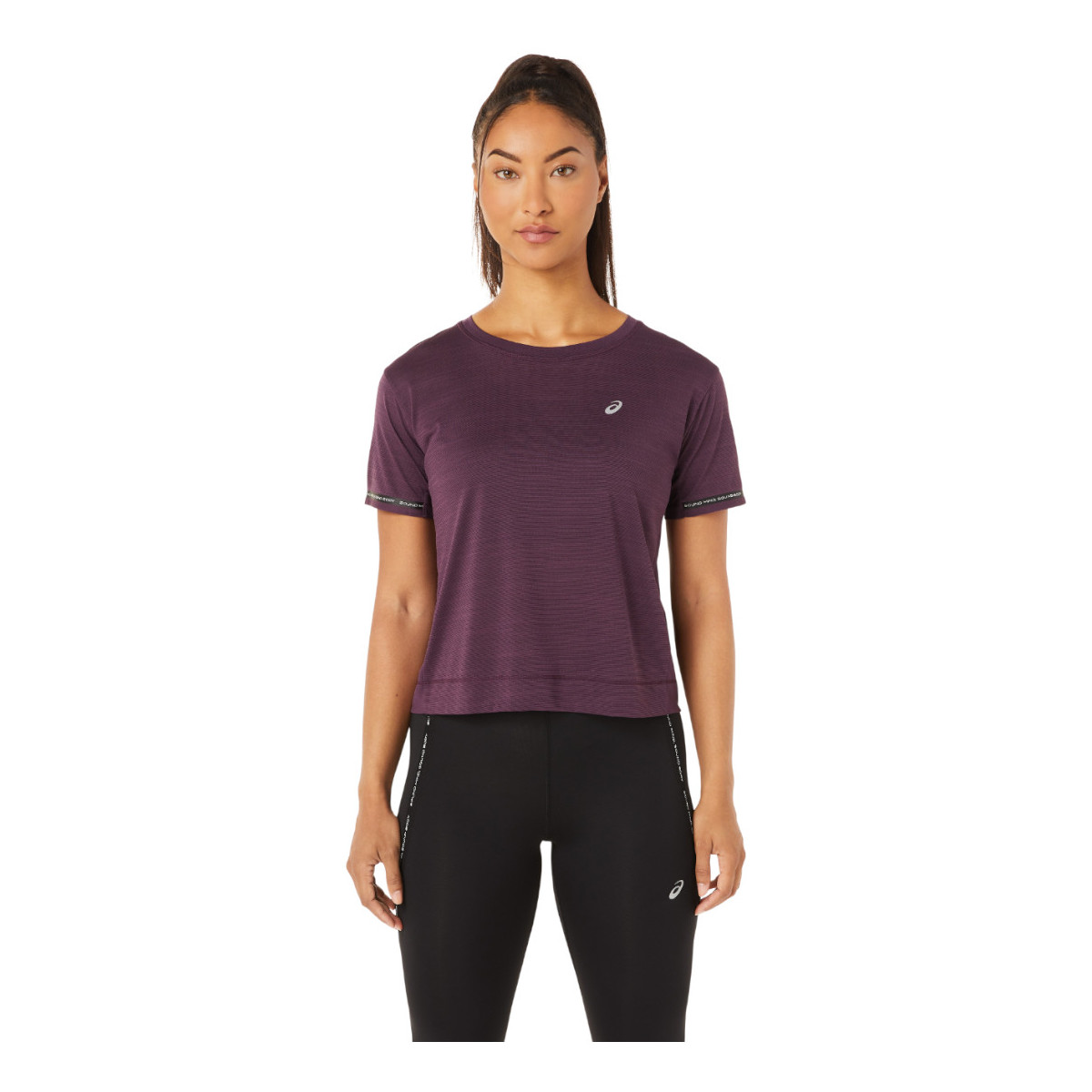Υφασμάτινα Γυναίκα T-shirt με κοντά μανίκια Asics Race Crop Top Violet