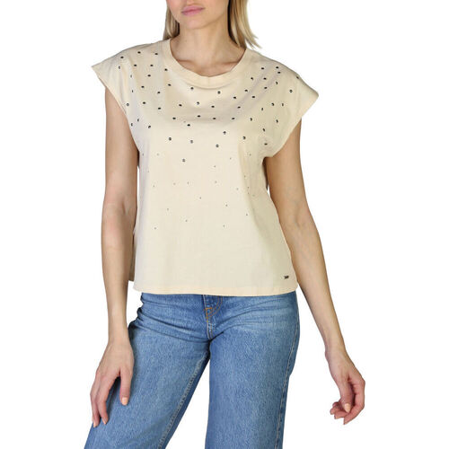Υφασμάτινα Γυναίκα T-shirt με κοντά μανίκια Pepe jeans - clarisse_pl505168 Άσπρο