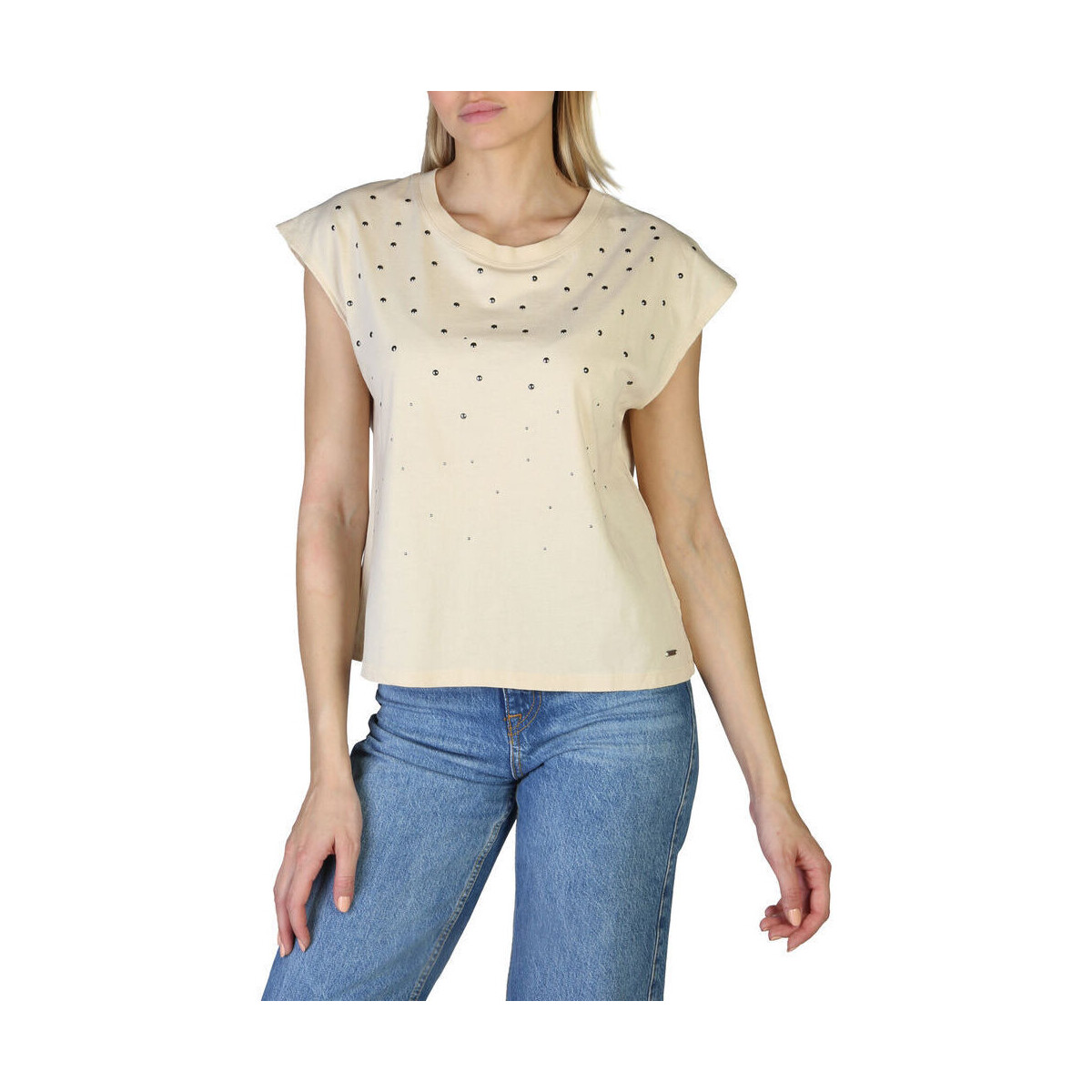 Υφασμάτινα Γυναίκα T-shirt με κοντά μανίκια Pepe jeans - clarisse_pl505168 Άσπρο