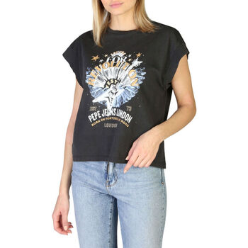 Υφασμάτινα Γυναίκα T-shirt με κοντά μανίκια Pepe jeans - caroline_pl505158 Black