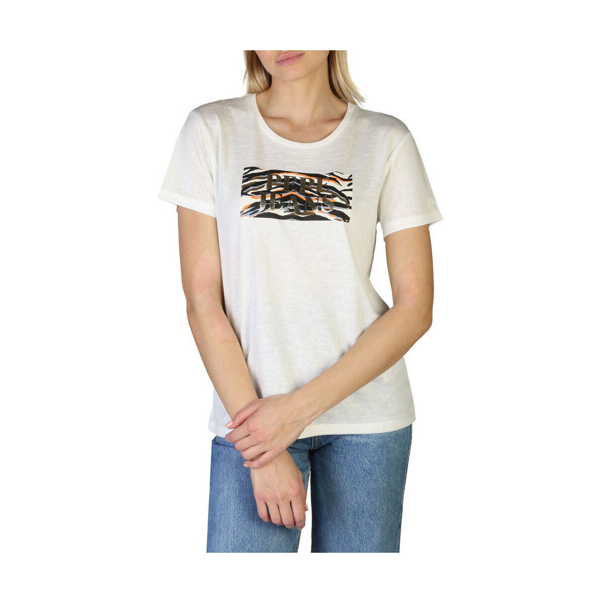Υφασμάτινα Γυναίκα T-shirt με κοντά μανίκια Pepe jeans - caitlin_pl505145 Άσπρο