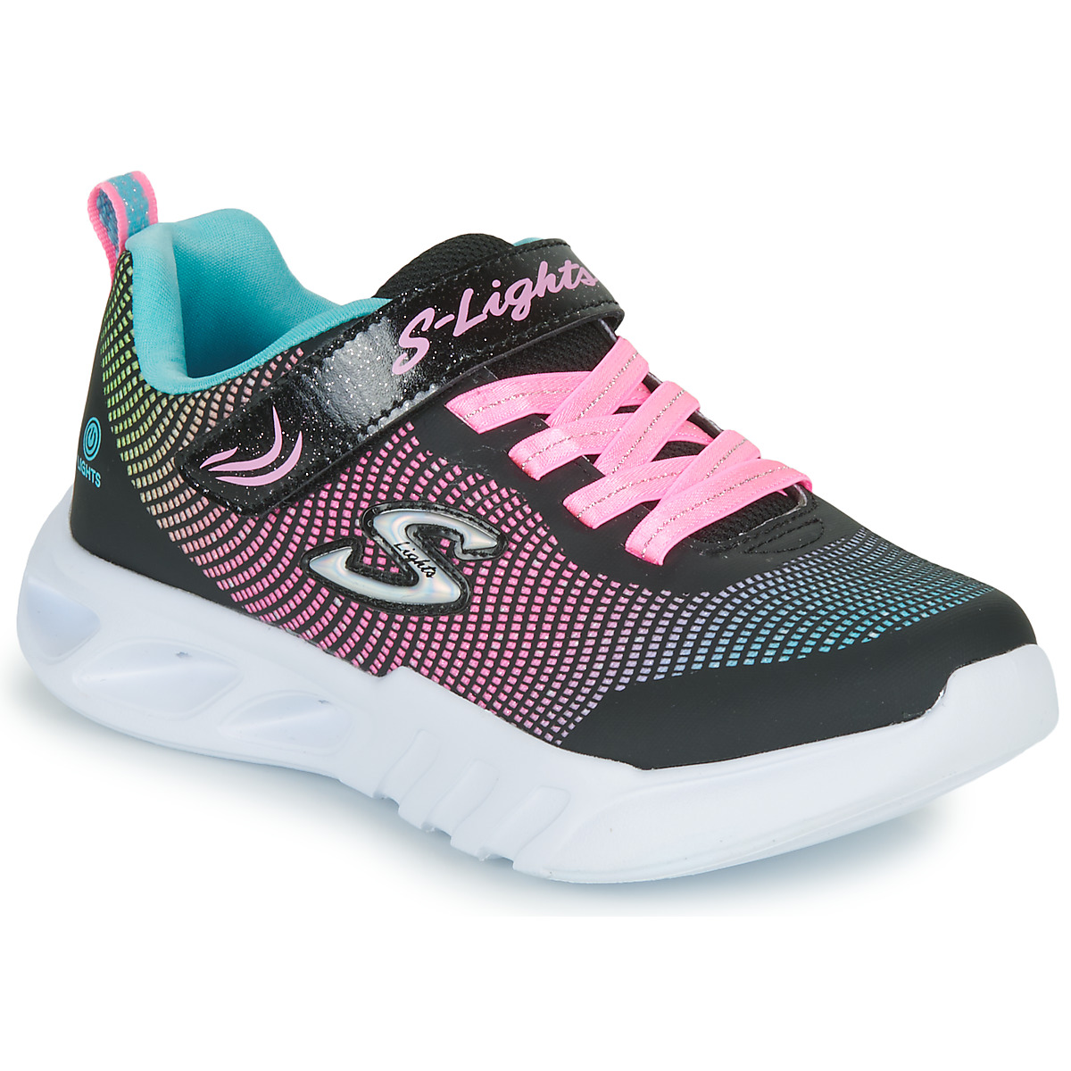 Παπούτσια Κορίτσι Χαμηλά Sneakers Skechers FLICKER FLASH Black / Ροζ / Μπλέ