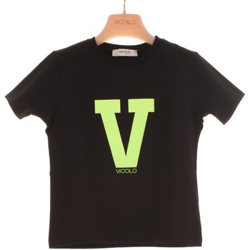 Υφασμάτινα Κορίτσι T-shirt με κοντά μανίκια Vicolo Girl 3146M0615 Black