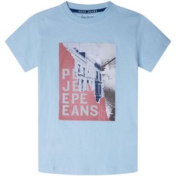 Υφασμάτινα Αγόρι T-shirt με κοντά μανίκια Pepe jeans  Μπλέ