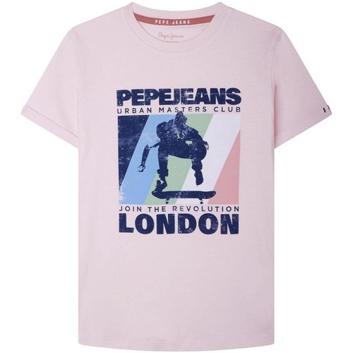 Υφασμάτινα Αγόρι T-shirt με κοντά μανίκια Pepe jeans  Ροζ