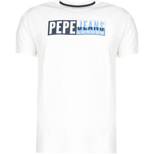 Υφασμάτινα Άνδρας T-shirt με κοντά μανίκια Pepe jeans PM507757 | Gelu Άσπρο