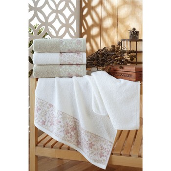 Σπίτι Πετσέτες και γάντια μπάνιου Mjoll NERMINKA X4 Άσπρο Πράσινο Ρόζ 
