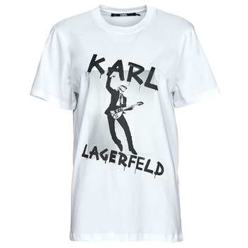Υφασμάτινα T-shirt με κοντά μανίκια Karl Lagerfeld KARL ARCHIVE OVERSIZED T-SHIRT Άσπρο