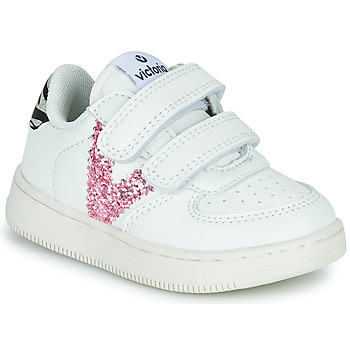 Παπούτσια Κορίτσι Χαμηλά Sneakers Victoria TIEMPO EFECTO PIEL & FAN Άσπρο / Ροζ