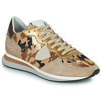 Παπούτσια Γυναίκα Χαμηλά Sneakers Philippe Model TROPEZ X LOW WOMAN Camo / Beige / Gold