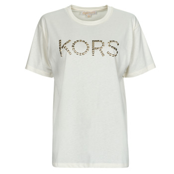 Υφασμάτινα Γυναίκα T-shirt με κοντά μανίκια MICHAEL Michael Kors STUDDED KORS BF TEE Άσπρο / Cassé