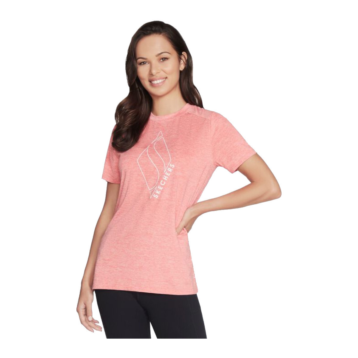 Υφασμάτινα Γυναίκα T-shirt με κοντά μανίκια Skechers Diamond Blissful Tee Ροζ