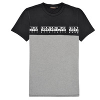 Υφασμάτινα Αγόρι T-shirt με κοντά μανίκια Napapijri S-STAVKI Black / Grey