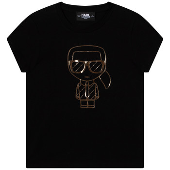 Υφασμάτινα Κορίτσι T-shirt με κοντά μανίκια Karl Lagerfeld Z15386-09B Black