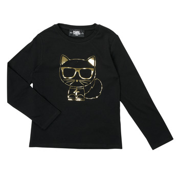 Υφασμάτινα Κορίτσι Μπλουζάκια με μακριά μανίκια Karl Lagerfeld Z15391-09B Black