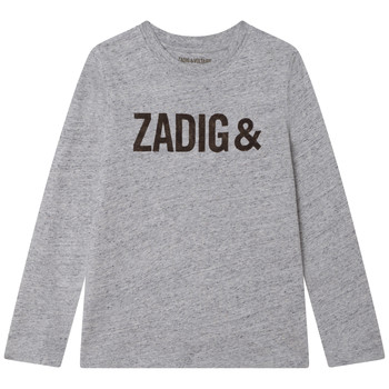 Υφασμάτινα Αγόρι Μπλουζάκια με μακριά μανίκια Zadig & Voltaire X25334-A35 Grey
