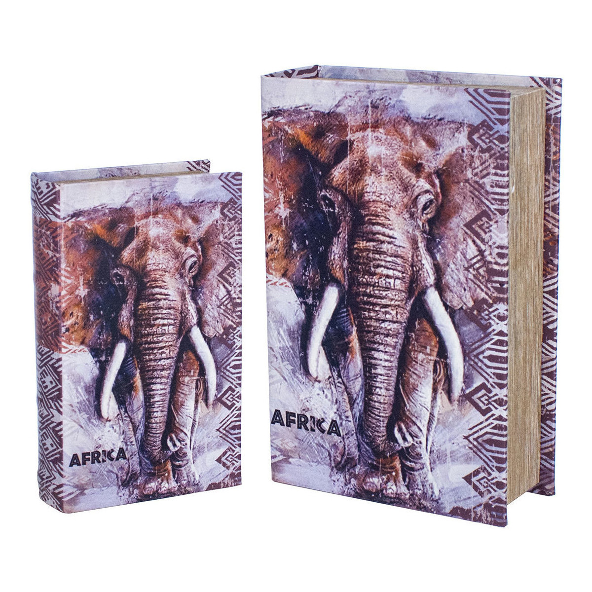 Σπίτι Καλάθια / κουτιά Signes Grimalt Βιβλίο Κουτί Ελέφαντα 2 Μονάδες Grey