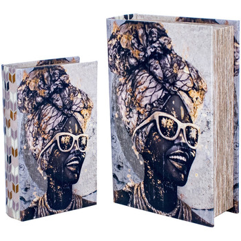 Σπίτι Καλάθια / κουτιά Signes Grimalt Αφρικανική Κουτί Βιβλίου 2 Μονάδες Black