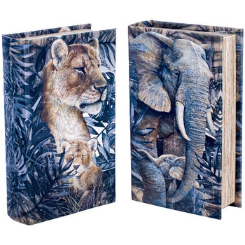 Σπίτι Καλάθια / κουτιά Signes Grimalt Βιβλίο Βιβλίο Τίγρης Και Ελέφαντα 2 Μονάδες Μπλέ