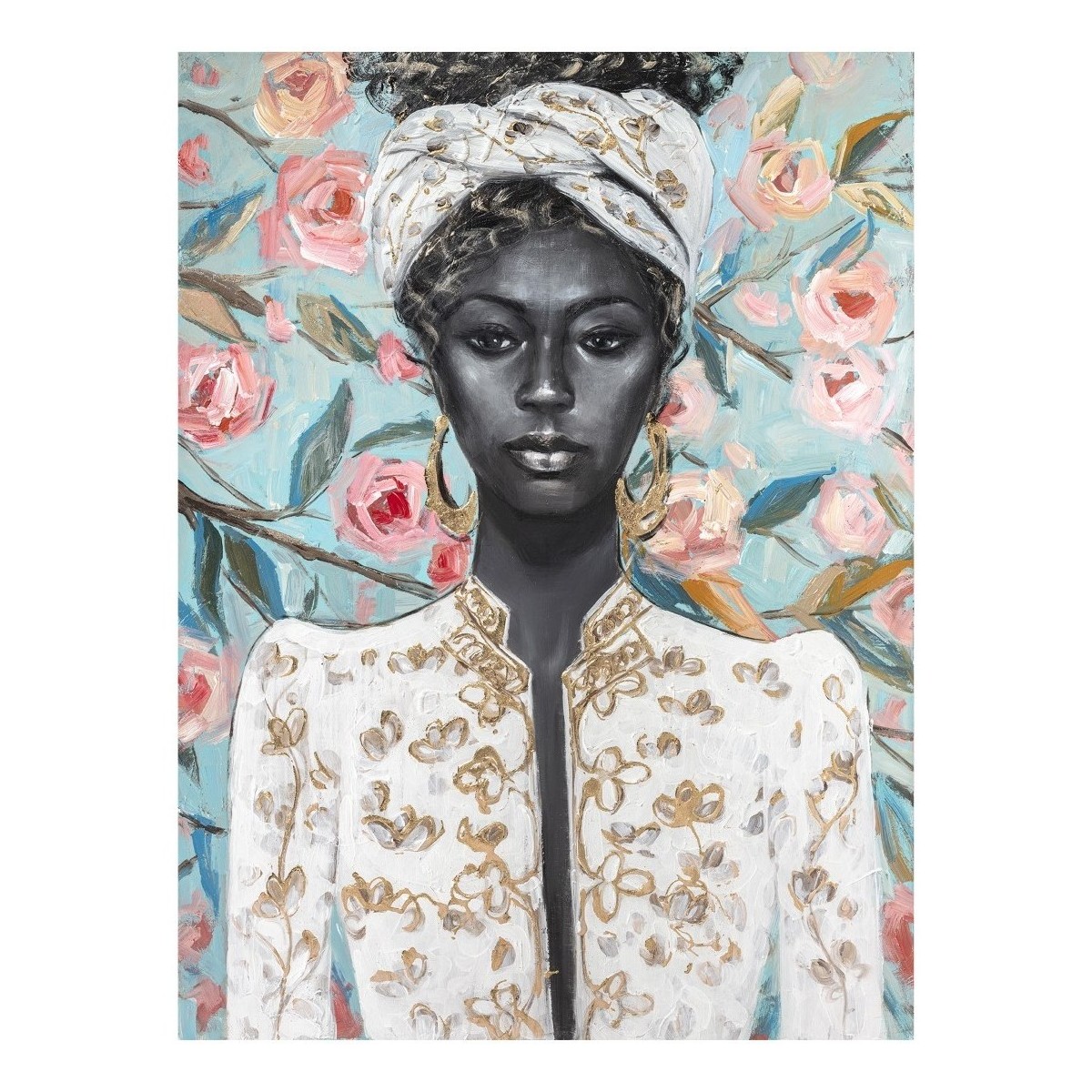 Σπίτι Πίνακες Signes Grimalt Αφρικανική Ζωγραφική Γυναίκα Black