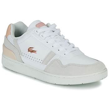 Παπούτσια Γυναίκα Χαμηλά Sneakers Lacoste T-CLIP Άσπρο / Beige / Ροζ