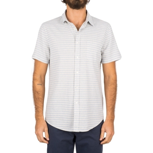 Υφασμάτινα Άνδρας Πουκάμισα με μακριά μανίκια Portuguese Flannel Plage Shirt Μπλέ