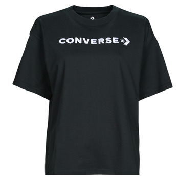 Υφασμάτινα Γυναίκα T-shirt με κοντά μανίκια Converse WORDMARK RELAXED TEE Converse / Μαυρο