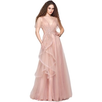 Υφασμάτινα Γυναίκα Μακριά Φορέματα Impero Couture ZH68501 Beige