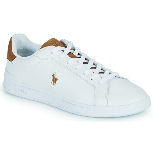 Παπούτσια Άνδρας Χαμηλά Sneakers Polo Ralph Lauren HRT CT II-SNEAKERS-LOW TOP LACE Άσπρο / Cognac