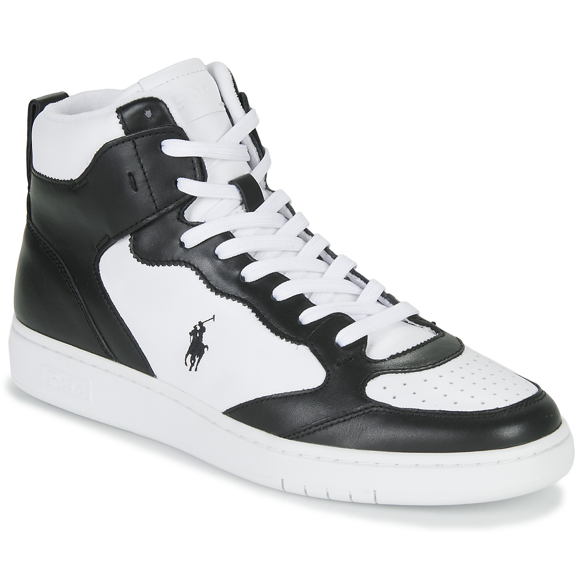 Παπούτσια Άνδρας Ψηλά Sneakers Polo Ralph Lauren POLO CRT HGH-SNEAKERS-LOW TOP LACE Black / Άσπρο