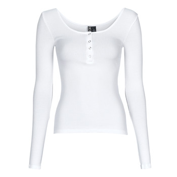 Υφασμάτινα Γυναίκα Μπλουζάκια με μακριά μανίκια Pieces PCKITTE LS TOP Άσπρο