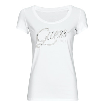 Υφασμάτινα Γυναίκα T-shirt με κοντά μανίκια Guess BRYANNA SS Άσπρο