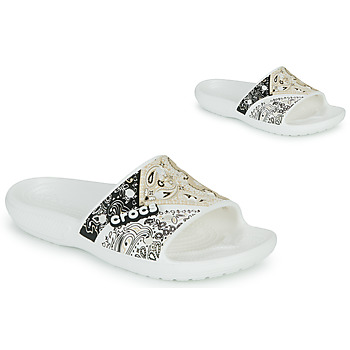 Παπούτσια Γυναίκα σαγιονάρες Crocs CLASSIC CROCS BANDANA SLIDE Άσπρο / Black / Beige