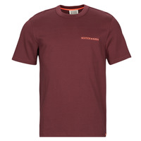 Υφασμάτινα Άνδρας T-shirt με κοντά μανίκια Scotch & Soda T-Shirt Logo Unisexe En Jersey De Coton Biologique Bordeaux