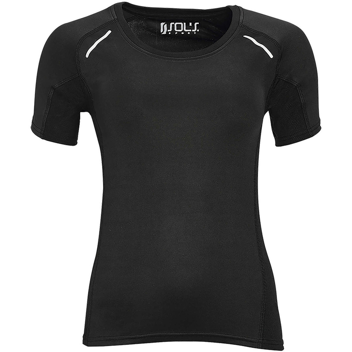 Υφασμάτινα Γυναίκα T-shirt με κοντά μανίκια Sols CAMISETA RUNNING MANGA CORTA MUJER Black