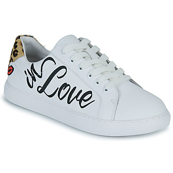 Παπούτσια Γυναίκα Χαμηλά Sneakers Bons baisers de Paname SIMONE CRAZY IN LOVE Άσπρο