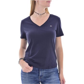 Υφασμάτινα Γυναίκα T-shirts & Μπλούζες Tommy Jeans DW0DW14617 Μπλέ