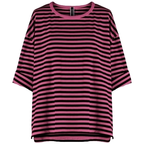 Υφασμάτινα Γυναίκα Μπλούζες Wendy Trendy Top 110641 - Black/Pink Ροζ