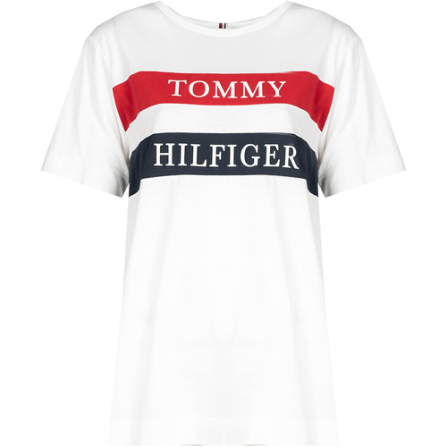Υφασμάτινα Γυναίκα T-shirt με κοντά μανίκια Tommy Hilfiger WW0WW25917 Άσπρο