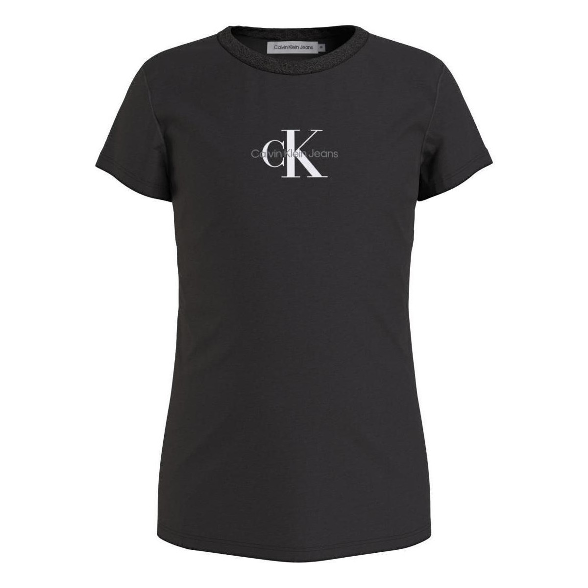 Υφασμάτινα Κορίτσι T-shirt με κοντά μανίκια Calvin Klein Jeans  Black